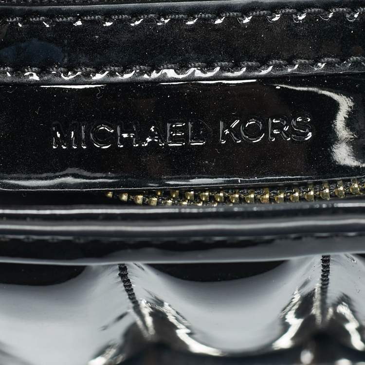 Pre Owned Michael Kors Black Quilted Patent Leather Large Whitney Shoulder Bag