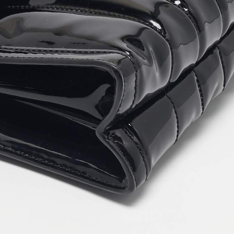 Pre Owned Michael Kors Black Quilted Patent Leather Large Whitney Shoulder Bag