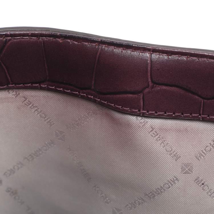 Pre Owned Michael Kors Burgundy Leather Karla Satchel