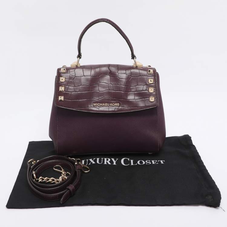 Pre Owned Michael Kors Burgundy Leather Karla Satchel