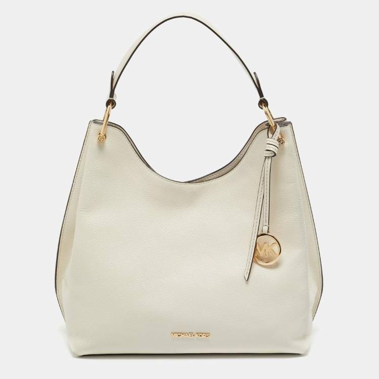 Pre Owned Michael Kors Off White Leather Large Joan Shoulder Bag