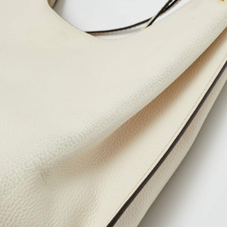 Pre Owned Michael Kors Off White Leather Large Joan Shoulder Bag