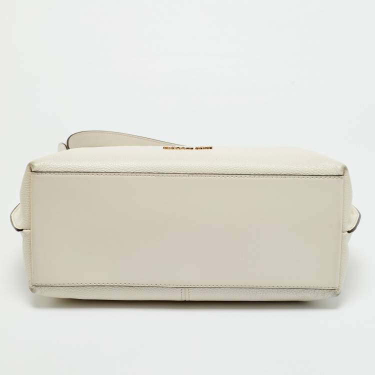 Pre Owned Michael Kors Off White Leather Large Joan Shoulder Bag