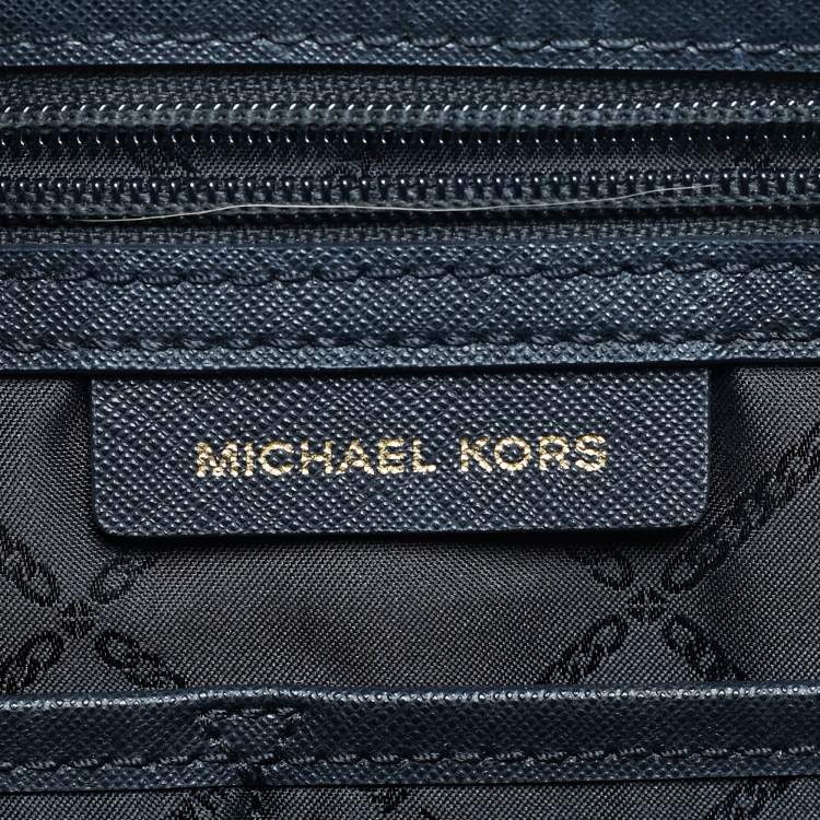 Pre Owned Michael Kors Black Leather Medium Sullivan Top Zip Tote