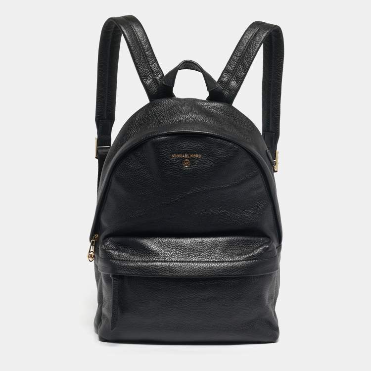 Pre Owned Michael Kors Black Leather Large Slater Backpack