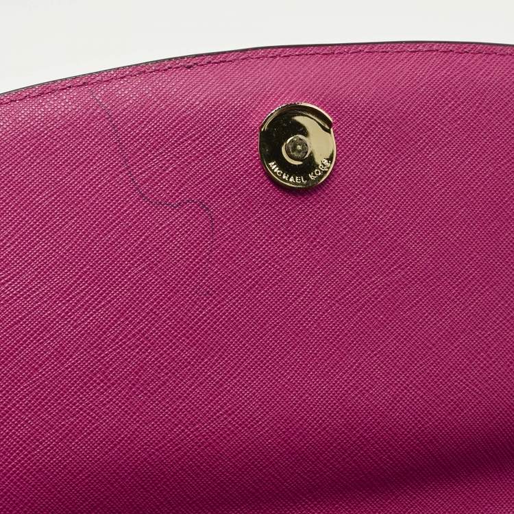 Pre Owned Michael Kors Pink Leather Medium Ava Top Handle Bag