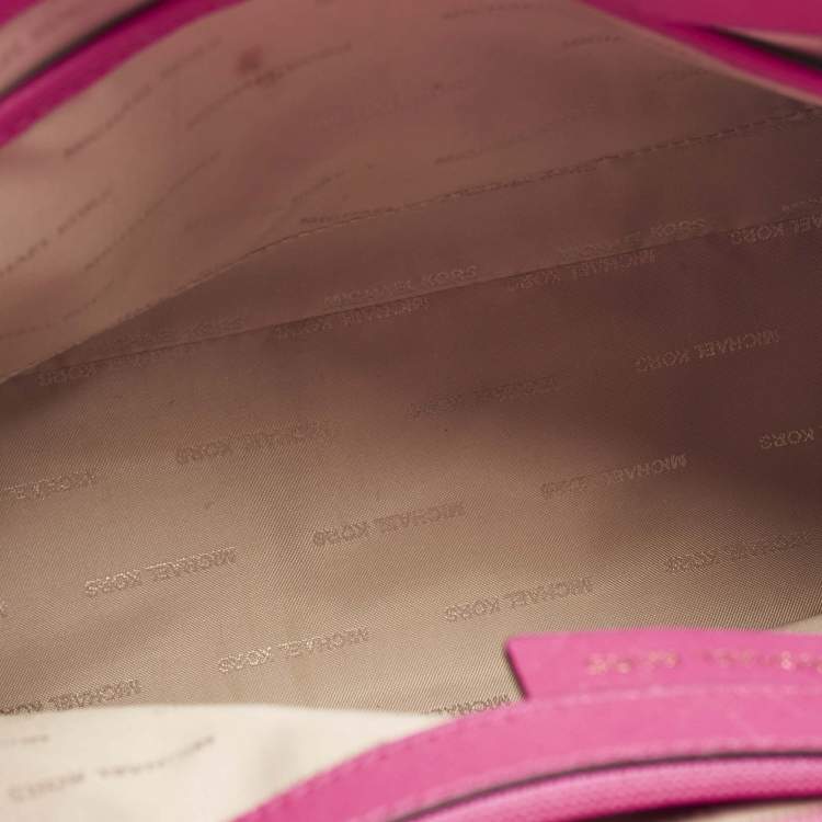 Pre Owned Michael Kors Pink Leather Medium Ava Top Handle Bag