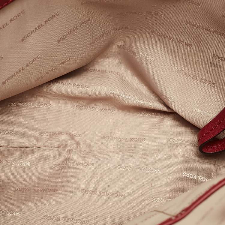 Pre Owned Michael Kors Burgundy Leather Sadie Top Zip Satchel