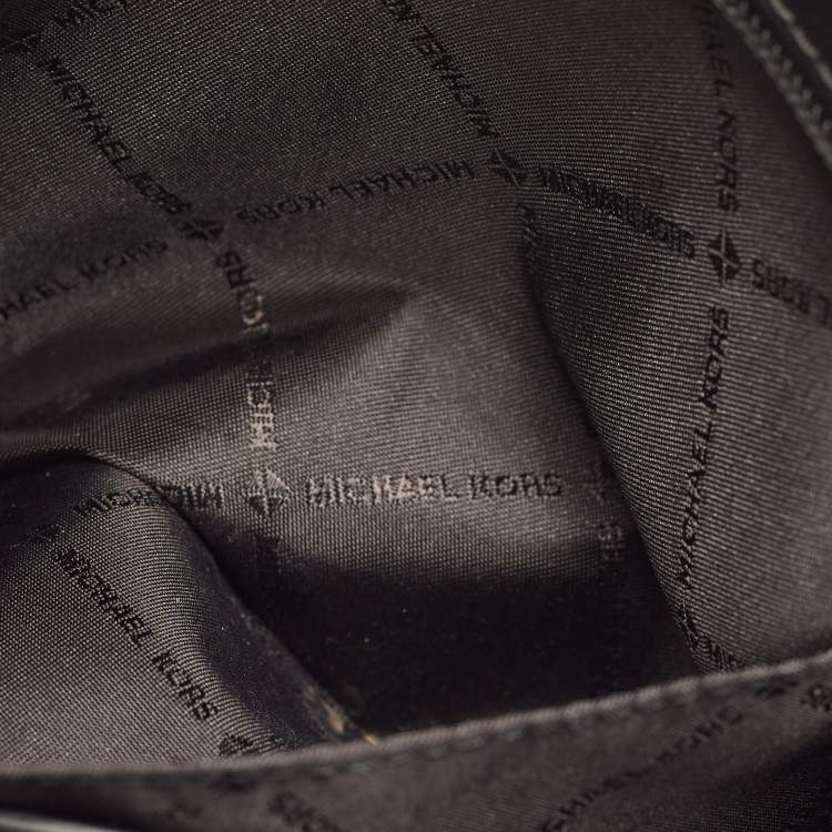 Pre Owned Michael Kors Black Signature Coated Canvas Jet Set Crossbody Bag