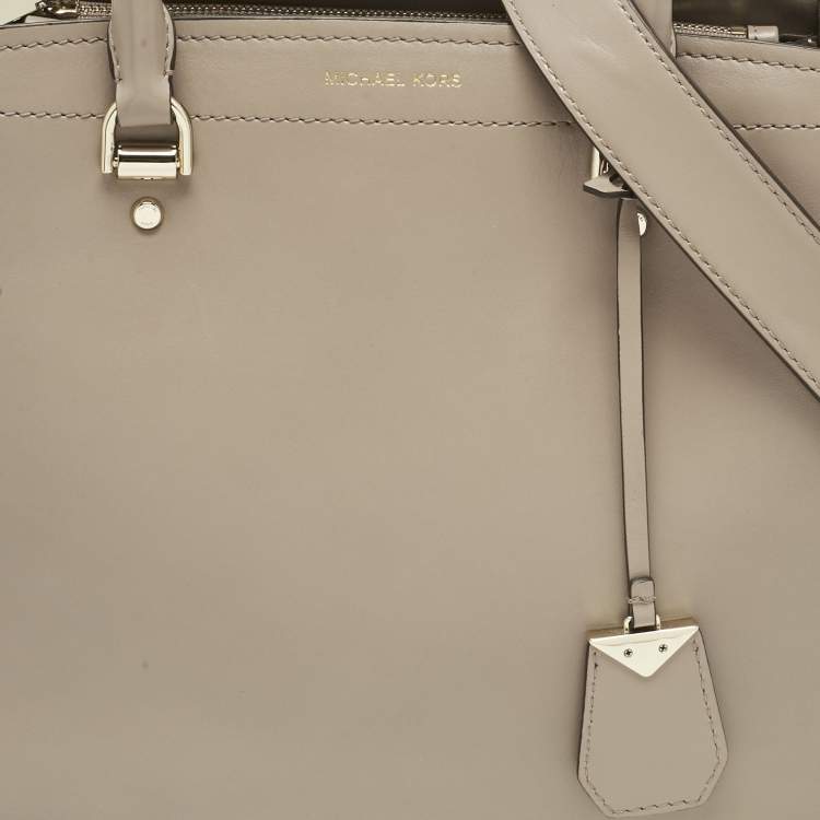 Pre Owned Michael Kors Beige Leather Large Benning Satchel