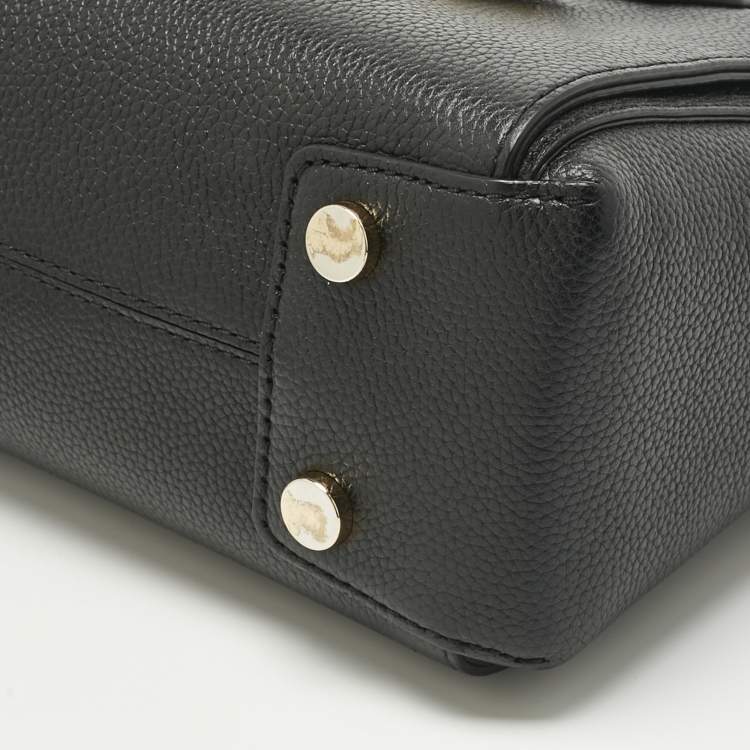 Pre Owned Michael Kors Black Leather Small Belted Mercer Satchel