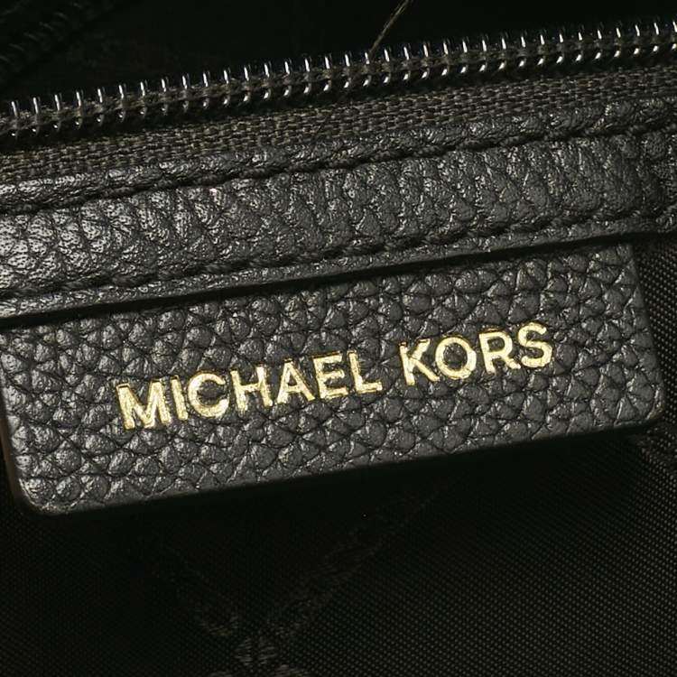 Pre Owned Michael Kors Black Leather Small Belted Mercer Satchel