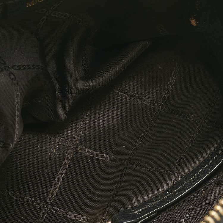 Pre Owned Michael Kors Black Leather Small Belted Mercer Satchel