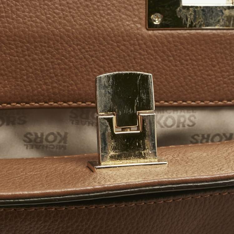 Pre Owned Michael Kors Brown Leather Astrid Tote