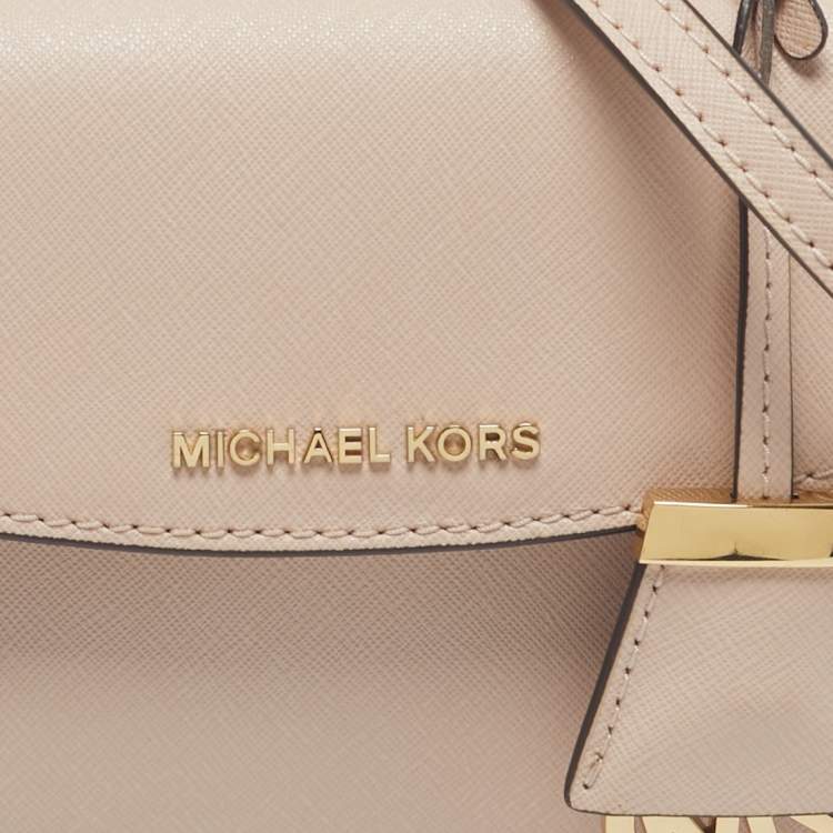Pre Owned Michael Kors Light Pink Leather Mini Ava Top Handle Bag
