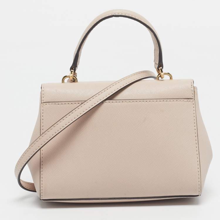 Pre Owned Michael Kors Light Pink Leather Mini Ava Top Handle Bag