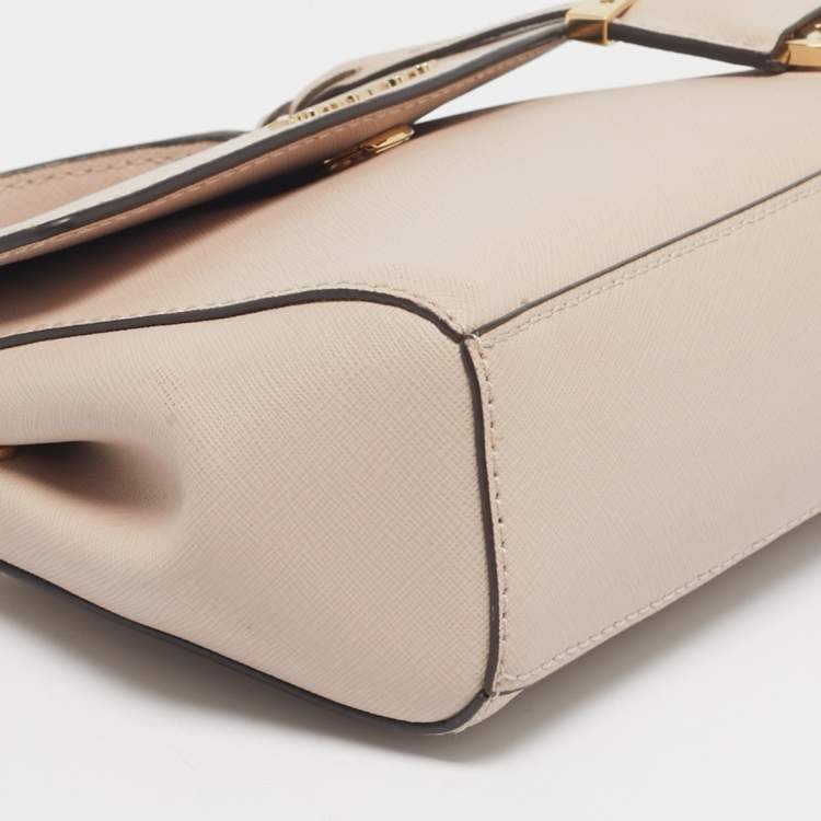 Pre Owned Michael Kors Light Pink Leather Mini Ava Top Handle Bag