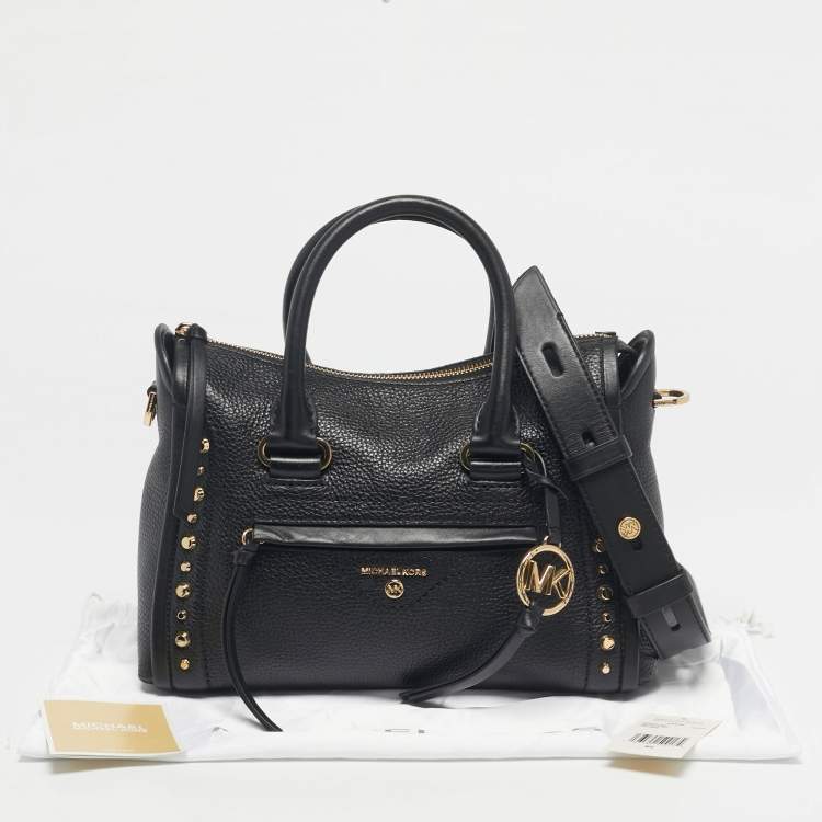 Pre Owned Michael Kors Black Leather Small Carine Satchel