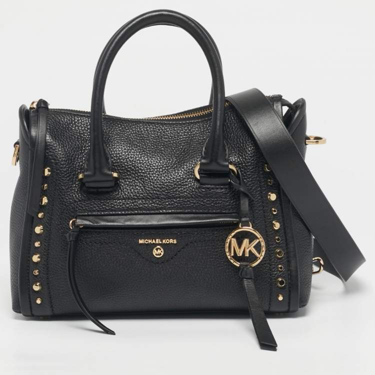Pre Owned Michael Kors Black Leather Small Carine Satchel