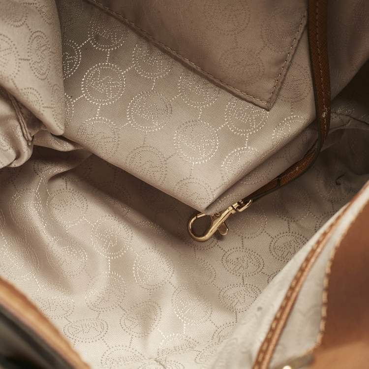Pre Owned Michael Kors Brown Leather Large Hamilton North South Tote