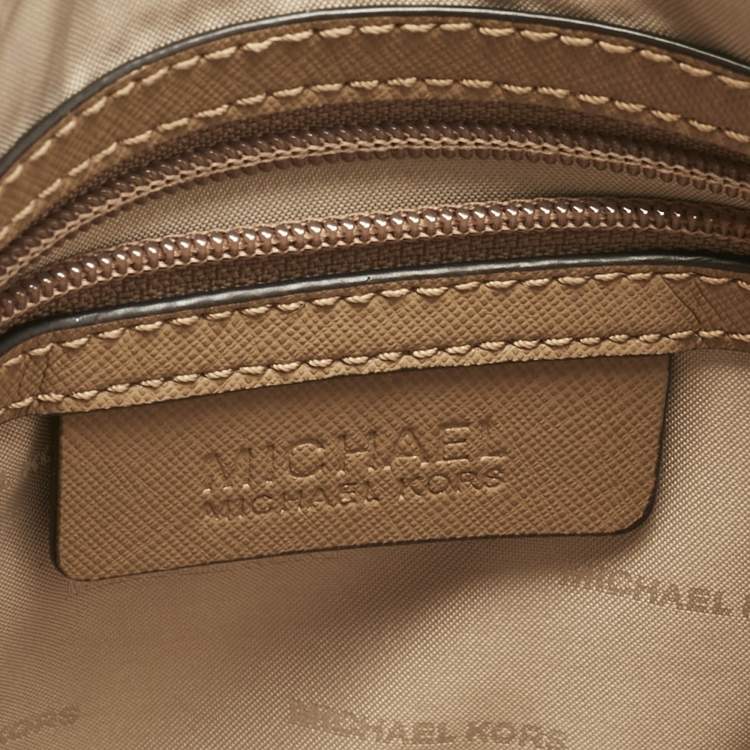 Pre Owned Michael Kors Green Leather Large Mercer Tote