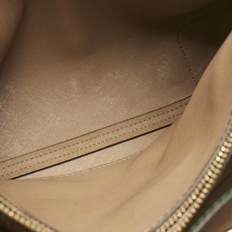 Pre Owned Michael Kors Green Leather Large Mercer Tote