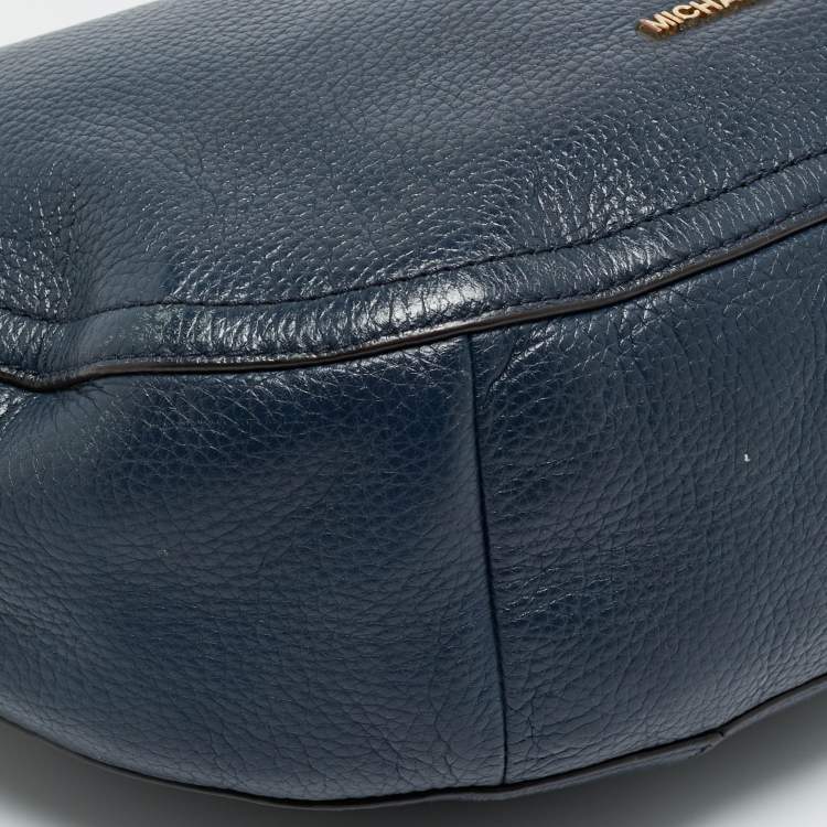 Pre Owned Michael Kors Navy Blue Leather Lydia Shoulder Bag