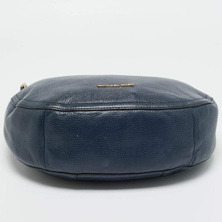Pre Owned Michael Kors Navy Blue Leather Lydia Shoulder Bag