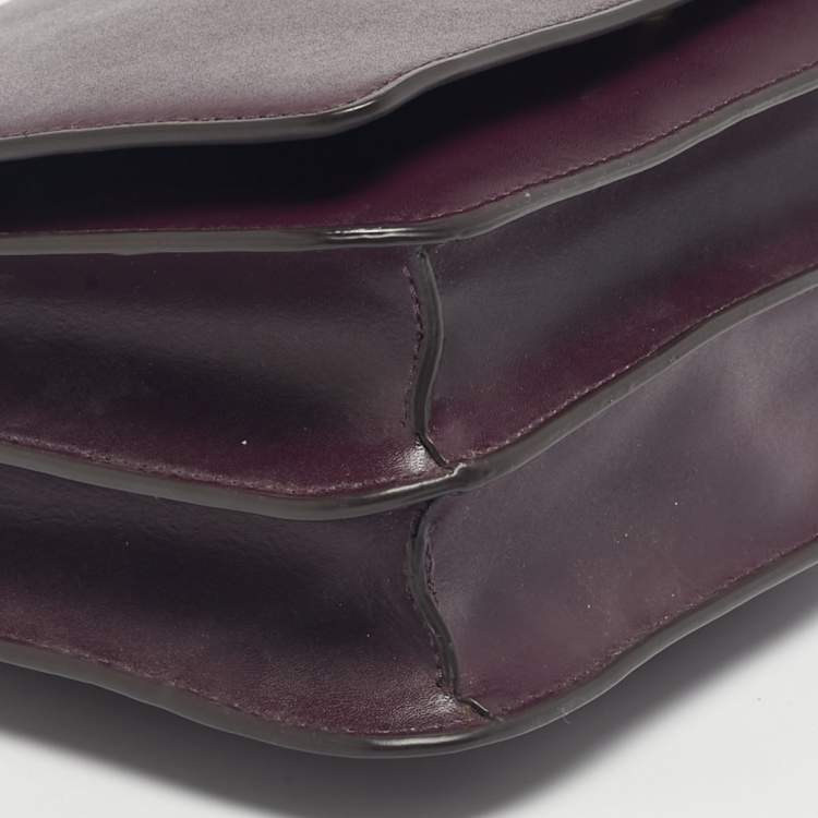 Pre Owned Michael Kors Purple Leather Mott Charm Swag Shoulder Bag