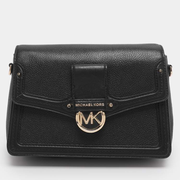 Pre Owned Michael Kors Black Leather Medium Jessie Shoulder Bag