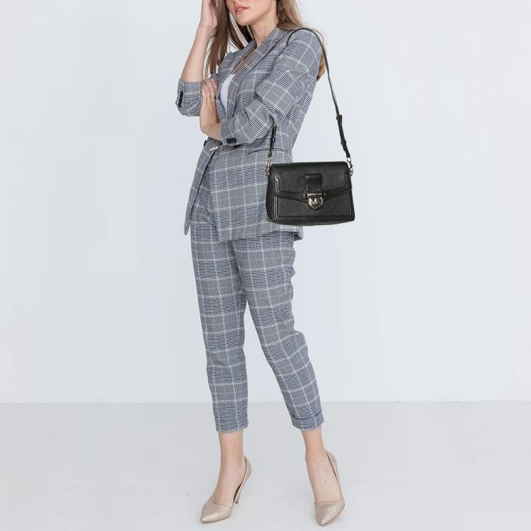 Pre Owned Michael Kors Black Leather Medium Jessie Shoulder Bag