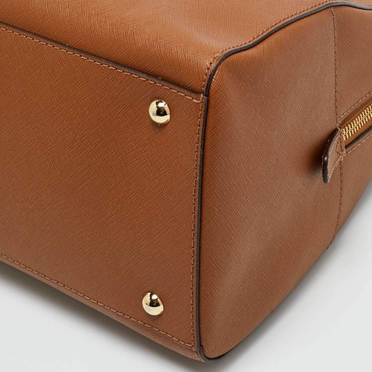 Pre Owned Michael Kors Brown Leather Large Sandrine Satchel