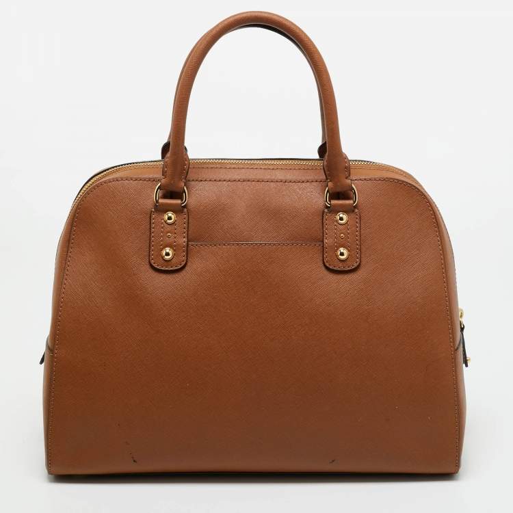 Pre Owned Michael Kors Brown Leather Large Sandrine Satchel