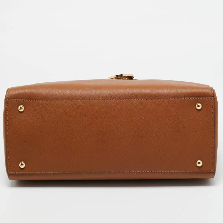 Pre Owned Michael Kors Brown Leather Large Sandrine Satchel
