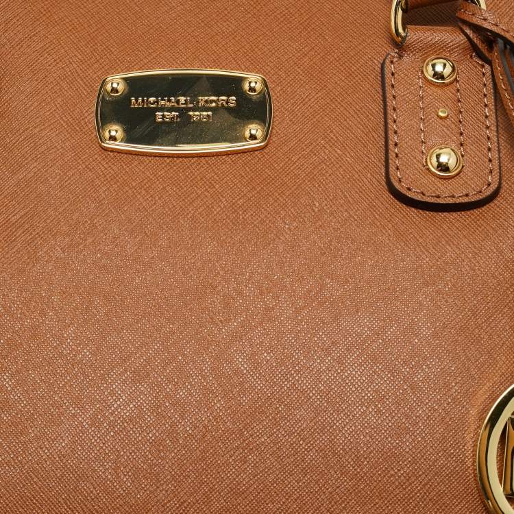 Pre Owned Michael Kors Brown Leather Large Sandrine Satchel