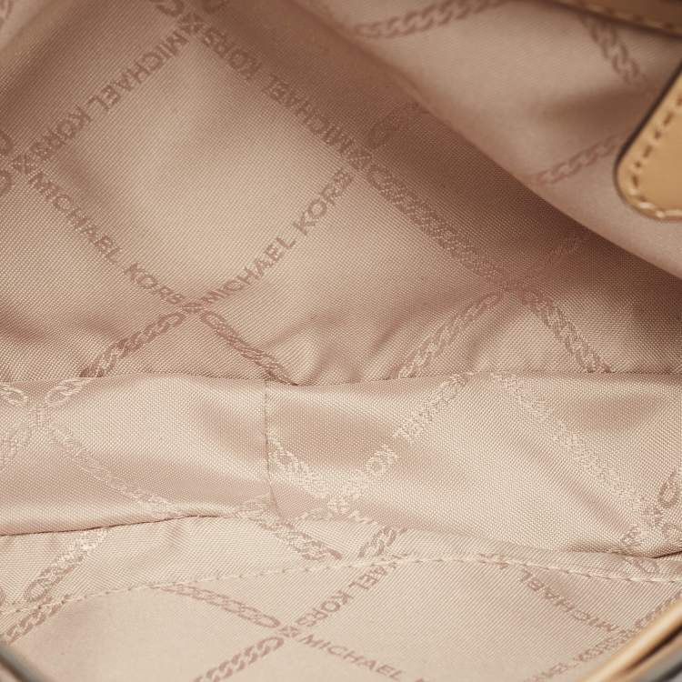 Pre Owned Michael Kors Cream/Black Python Embossed Leather Large Soho Shoulder Bag