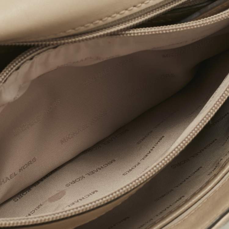 Pre Owned Micheal Kors Beige Quilted Leather Large Sloan Shoulder Bag