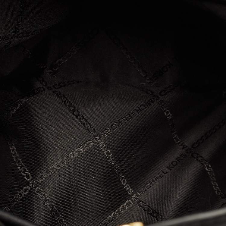 Pre Owned Michael Kors Black Saffiano Leather Mini Cynthia Tote