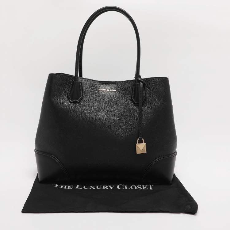 Pre Owned Michael Kors Black Leather Large Mercer Gallery Tote