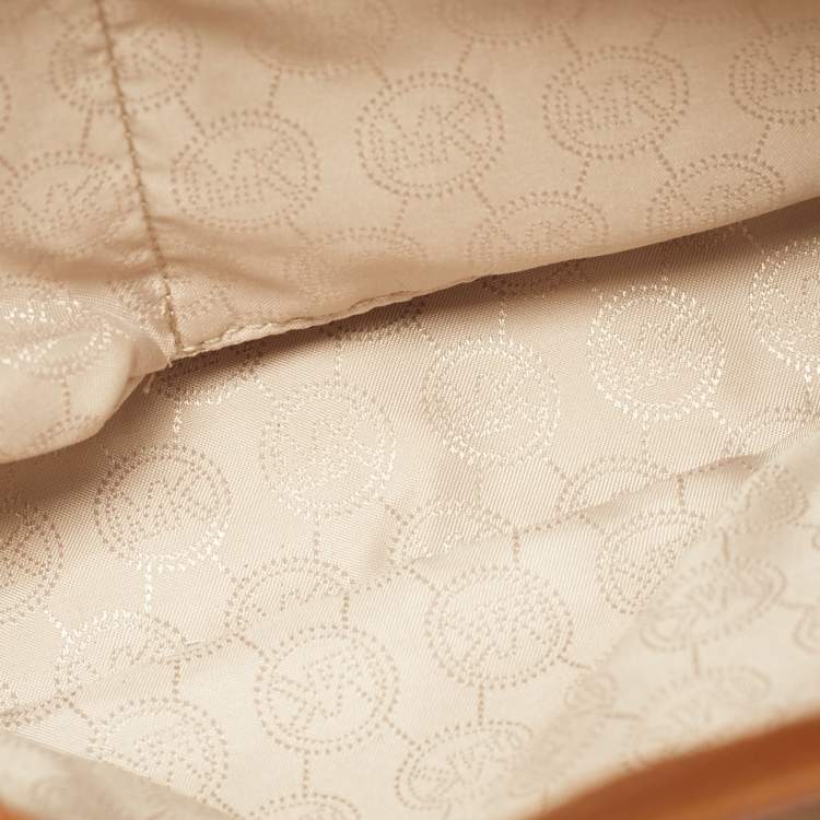 Pre Owned Michael Kors Brown Leather Hamilton Moderne Tote