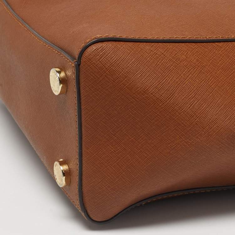 Pre Owned Michael Kors Brown Leather Hamilton Moderne Tote