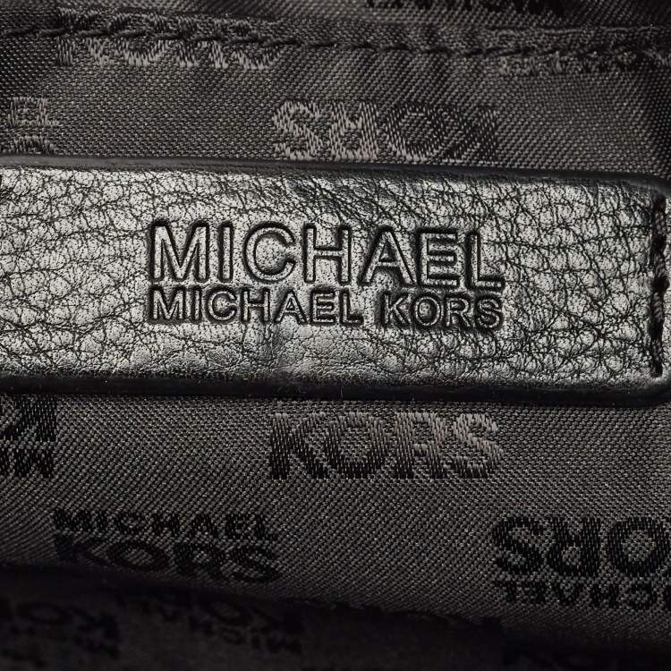 Pre Owned Michael Kors Black/Brown Leopard Print Calfhair and Leather Small Hamilton Flap Shoulder Bag