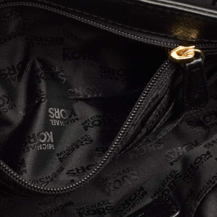 Pre Owned Michael Kors Black/Brown Leopard Print Calfhair and Leather Small Hamilton Flap Shoulder Bag