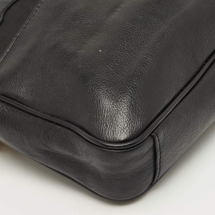 Pre Owned Michael Kors Black/Brown Leopard Print Calfhair and Leather Small Hamilton Flap Shoulder Bag