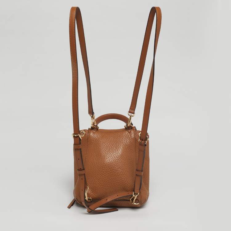 Pre Owned Michael Kors Brown Leather Extra Small Viv Backpack