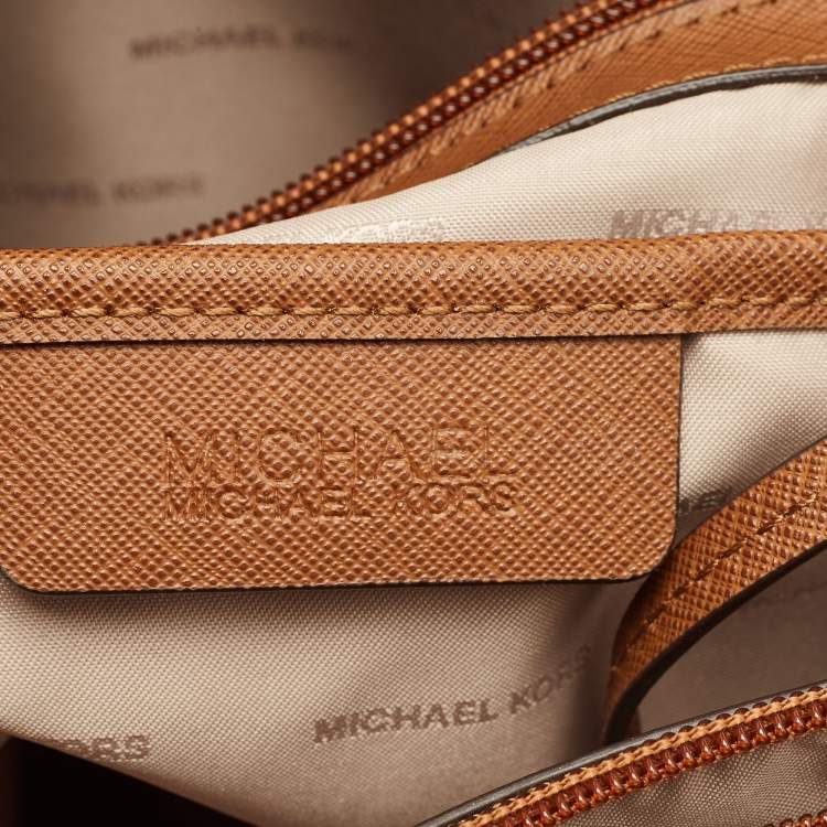 Pre Owned Michael Kors Brown Leather Large Jet Set Travel Tote