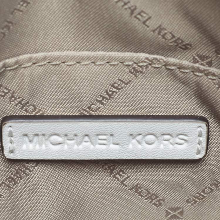 Pre Owned Michael Kors White Leather Extra Small Bedford Legacy Crossbody Bag