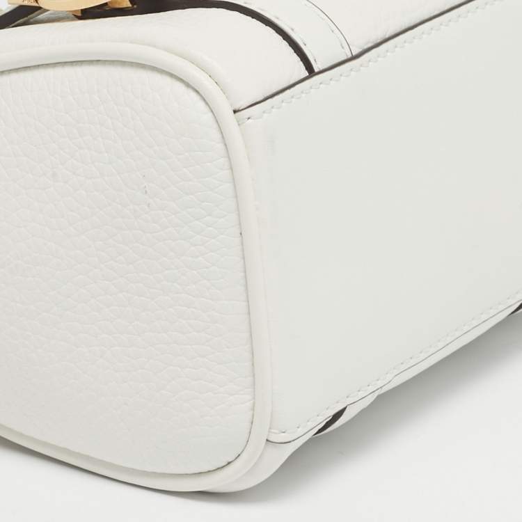 Pre Owned Michael Kors White Leather Extra Small Bedford Legacy Crossbody Bag