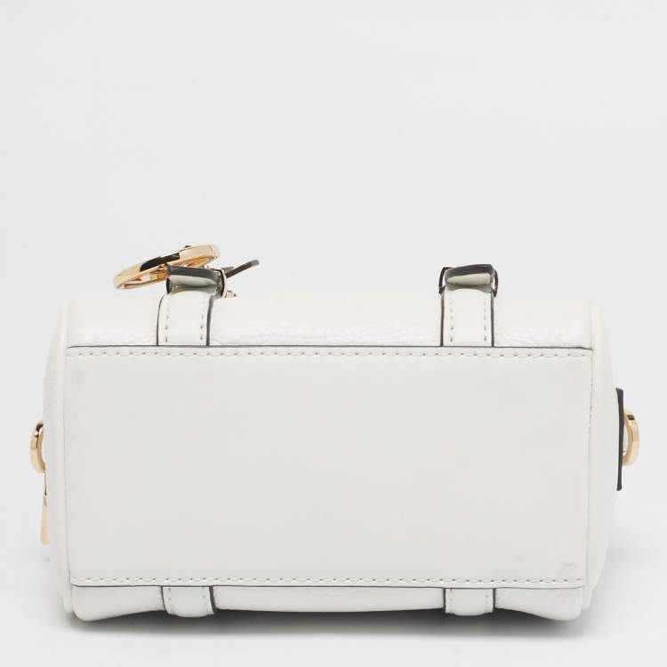 Pre Owned Michael Kors White Leather Extra Small Bedford Legacy Crossbody Bag