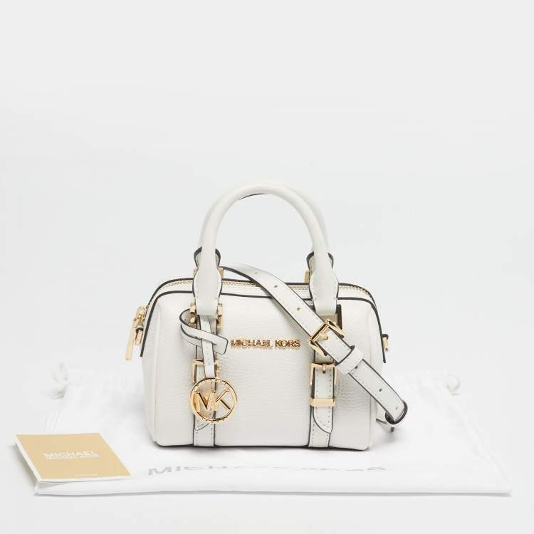 Pre Owned Michael Kors White Leather Extra Small Bedford Legacy Crossbody Bag